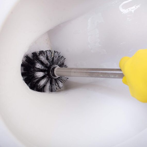 Top-spring WC-Bürste, Ø 7,5cm, WC-Bürsten mit Edelstahlgriff, 4 Stück, Stehende Edelstahl-WC-Bürsten für Badezimmer, Toilette, Ergonomisch, Elegant, Langlebig (Schwarz)