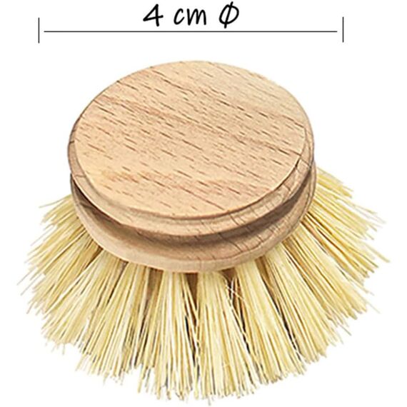 Spülbürstenkopf 10er Set - Holzspülbürsten Ersatzkopf. Nachhaltige Bürstenköpfe aus zertifiziertem Buchenholz und Natur Fibre Pflanzenborsten. Langlebig, praktisch und CO²-neutral - Made in Germany