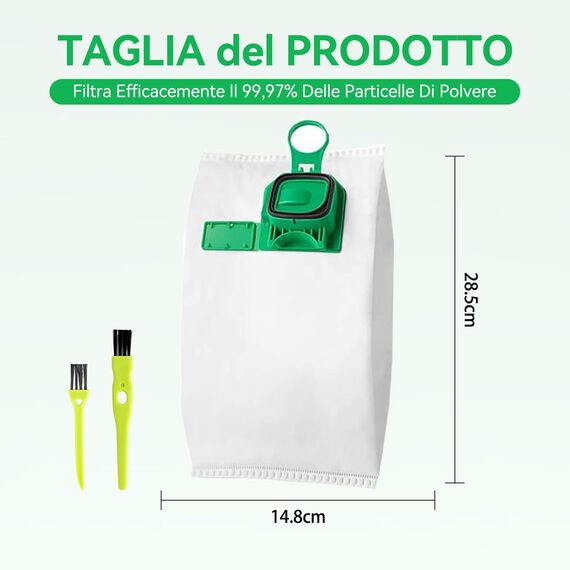 13 Staubsaugerbeutel für Vorwerk Kobold VK140 VK150 mit 2 Filter, 2 sauberen Bürsten, Zubehör-Set für Vorwerk Kobold FP140/150 Staubsauger