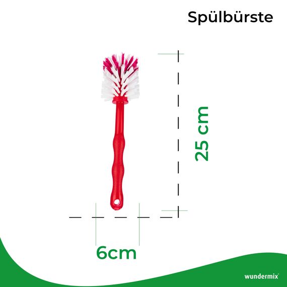 Wundermix - Mixtopf-Spülbürste für deine Küchenmaschine (1 St.) • Reinigungsbürste für Mixtöpfe gängiger Küchenmaschinen • Robuste Bürste mit Nylon-Borsten • Spülbürste (Pink)