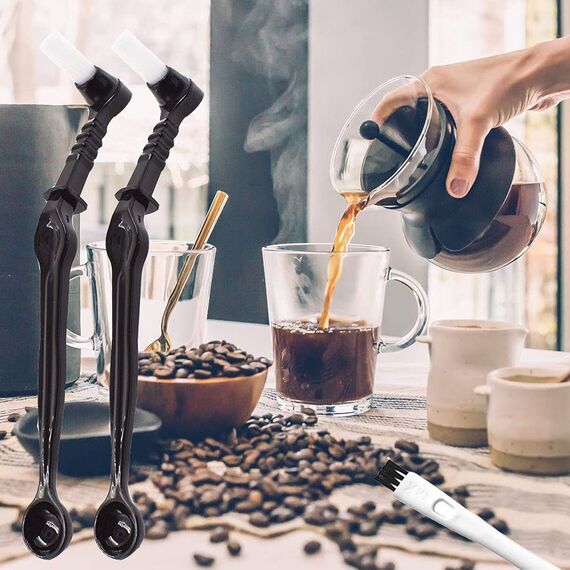 Kaffee Bürsten Set Professionelle Kaffee Pinsel Espresso Bürsten Set Enthalten Holz Kaffeemühle Maschine Reinigungsbürste und Nylon Barista Reinigungspinsel für Kaffeemaschine Group Kopf (8)