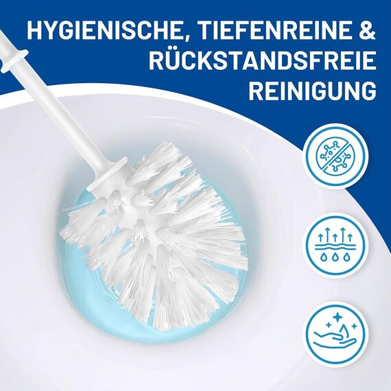 Rival 5er Set WC-Rundbürste Smart Line mit PP-Borsten – Toilettenbürste mit ergonomischem Griff – Klobürste für schnelle & gründliche Reinigung – WC Bürsten