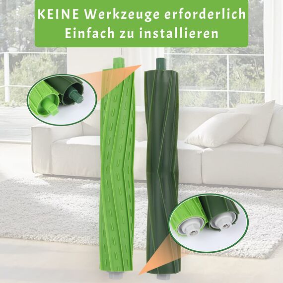 2 Set Rollen Bürste für iRobot Ersatzteile, Bürsten Ersatzteile für iRobot E Serie E5 E6 i Serie i7 i7+ i7 Plus i3 i3+ Robotik