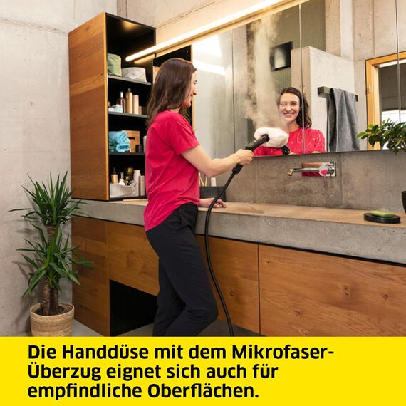 Kärcher Dampfreiniger SC 4 Deluxe, Dampfdruck: 4 bar, Aufheizzeit: 3 min., Fläche: ca. 130 m², Tank: 0,5 l + 1,3 l, inkl. Bodenreinigungsset EasyFix, Düsen, Mikrofaser-Überzug und Bürsten