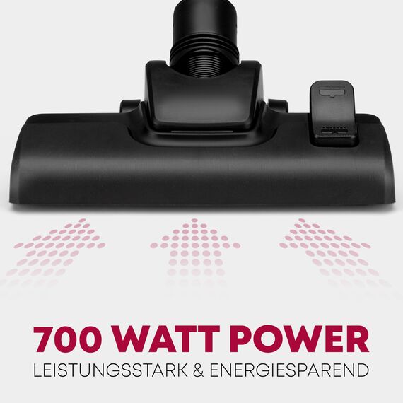 Bomann® Bodenstaubsauger mit energiesparenden 700 Watt | Staubsauger mit 5-Fach Mikrofiltersystem | Sauger mit Beutel | Umschaltbare Bodenbürste und Bürsten-/Fugendüse | BS 9019 CB N anthrazit