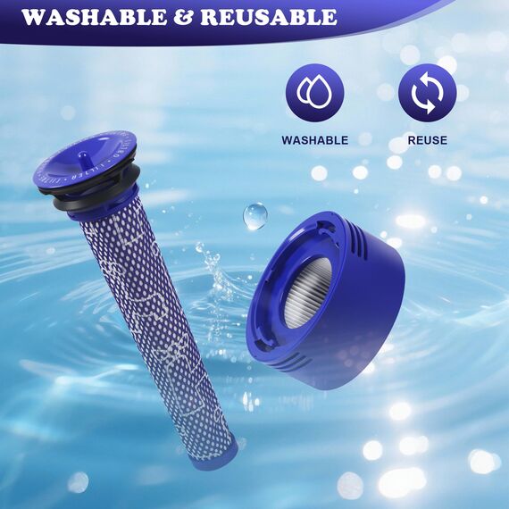 10 Stück für Dyson V8 V7 Filter,V8 V7 Ersatzteile Filter Zubehör set für Dyson,5x Vorfilter + 5x HEPA Nachfilter mit 1 Bürsten,Austausch für DY-96566101, DY-96747801