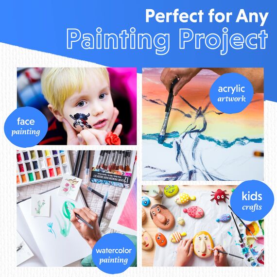 Crafts 4 ALL 18 Stück Profi-Pinselset mit Aufbewahrungstasche - Breite und feine Spitzen, Nylonhaar-Künstlerpinsel für Acryl, Aquarell & Ölmalerei - Ideal für Künstler, Erwachsene & Kinder