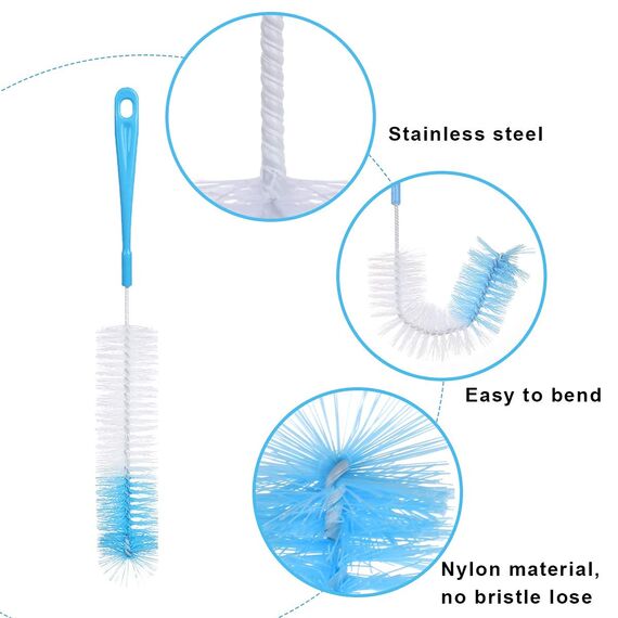 Vicloon Flaschenbürste, 11 Stück Reinigungsbürste, Bottle Brush Set, Long Handle Stainless Steel Bottle Cleaner Brush zum Waschen von schmalen Hälsen, Glas, Hydroflaschen