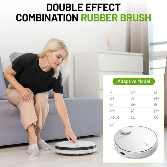 GlasFlength 2 Satz Rollen Bürste Bürsten Ersatzteile für iRobot Roomba E5 E6 E7 j7 j7+ j7 Plus i8 i8+ i7 i7+ i4 i3 i3+, Gummiwalzenbürste Zubehör Kompatibel für iRobot Roomba E I J Serie Staubsauger