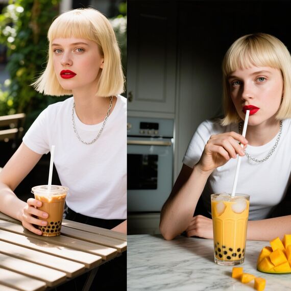 vgggrd 14 Wiederverwendbare Boba-Smoothie-Strohhalme mit 2 Bürsten, Bubble Tea Farbige 12 mm, BPA-freie Kunststoff-Strohhalme, Spitzes Design 26CM Lange