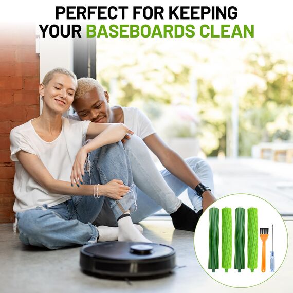 GlasFlength 2 Satz Rollen Bürste Bürsten Ersatzteile für iRobot Roomba E5 E6 E7 j7 j7+ j7 Plus i8 i8+ i7 i7+ i4 i3 i3+, Gummiwalzenbürste Zubehör Kompatibel für iRobot Roomba E I J Serie Staubsauger