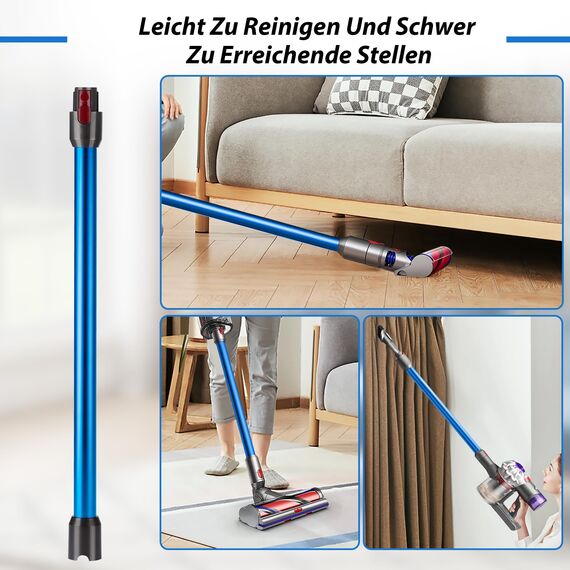 Verlängerungsrohr für Dyson Rohr V11 Kompatibel mit Dyson Saugrohr V15 V 11 V10 V8 V7, Starres Teleskoprohr, V10 Ersatzteile Verlängerungsstange mit Zwei 2-in-1-Bürsten, Blau