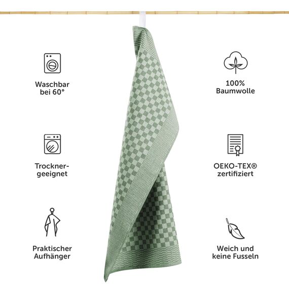 Blumtal Geschirrtücher Baumwolle 50x70 cm im 20er Set - Oeko-TEX zertifizierte Küchentücher - extrem saugstarke Geschirrhandtücher - Küchenhandtücher waschbar 95 °C - Geschirrtuch Garden Green