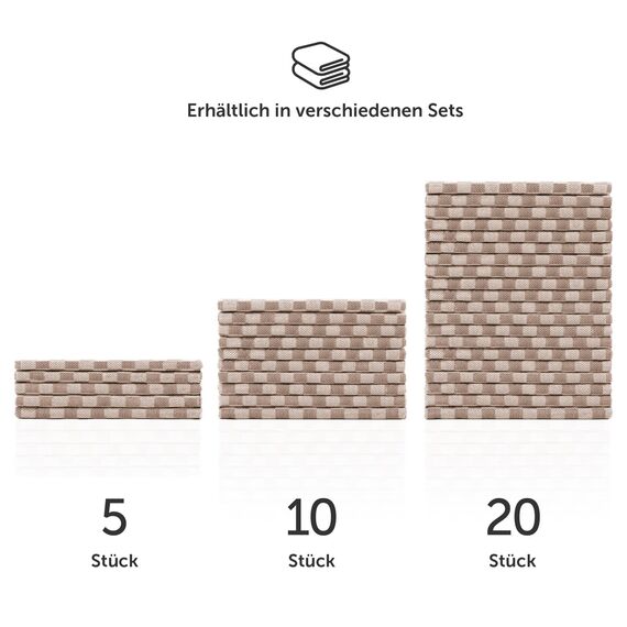 Blumtal Geschirrtücher Baumwolle 50x70 cm im 20er Set - Oeko-TEX zertifizierte Küchentücher - extrem saugstarke Geschirrhandtücher - Küchenhandtücher waschbar 95 °C - Geschirrtuch Braun