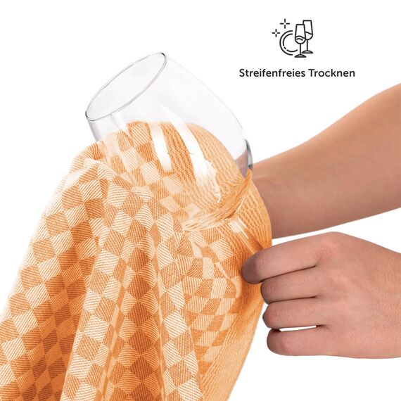 Blumtal Geschirrtücher Baumwolle 50x70 cm im 20er Set - Oeko-TEX zertifizierte Küchentücher - extrem saugstarke Geschirrhandtücher - Küchenhandtücher waschbar 95 °C - Geschirrtuch Orange