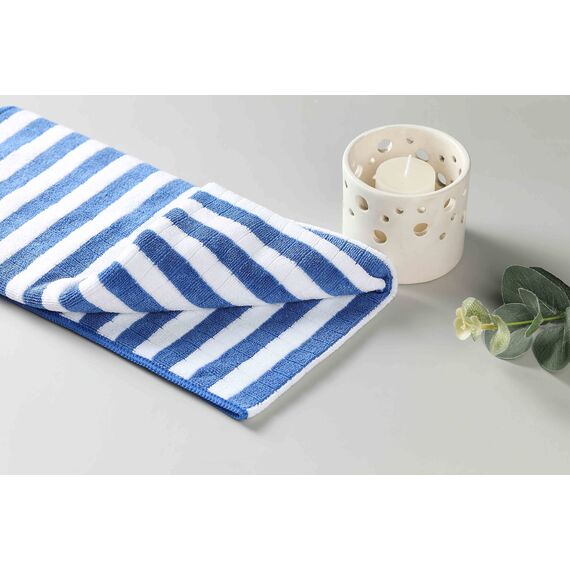 gryeer 8er-Set Microfaser Geschirrtücher, super saugfähig, weich und dick Küchentücher,Überprüfen Sie entworfen mit hängenden Schleifen, 65 x 45 cm,Blau