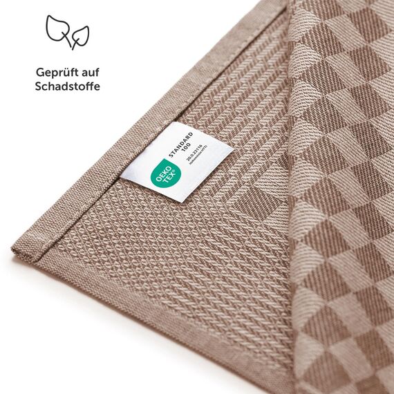 Blumtal Geschirrtücher Baumwolle 50x70 cm im 5er Set - Oeko-TEX zertifizierte Küchentücher - extrem saugstarke Geschirrhandtücher - Küchenhandtücher waschbar 95 °C - Geschirrtuch Braun