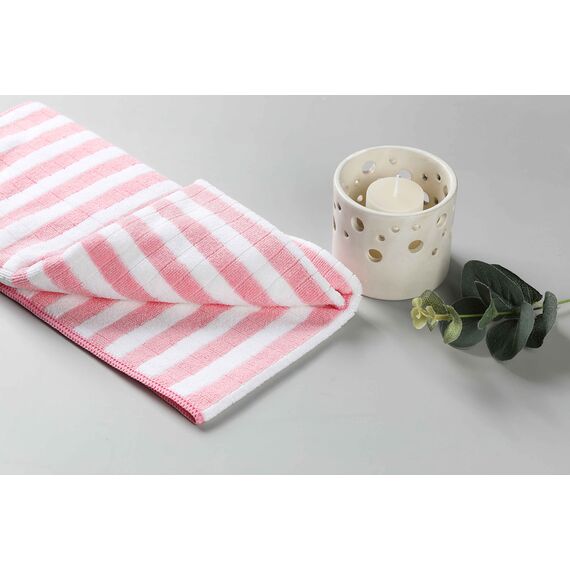 gryeer 8er-Set Microfaser Geschirrtücher, super saugfähig, weich und dick Küchentücher,Überprüfen Sie entworfen mit hängenden Schleifen, 65 x 45 cm,Pink