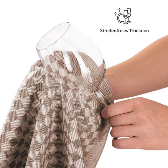 Blumtal Geschirrtücher Baumwolle 50x70 cm im 10er Set - Oeko-TEX zertifizierte Küchentücher - extrem saugstarke Geschirrhandtücher - Küchenhandtücher waschbar 95 °C - Geschirrtuch Braun
