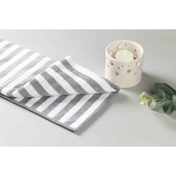 gryeer 8er-Set Microfaser Geschirrtücher, super saugfähig, weich und dick Küchentücher,Überprüfen Sie entworfen mit hängenden Schleifen, 65 x 45 cm,Grau