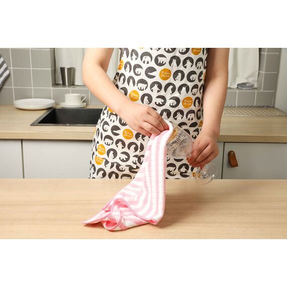 gryeer 8er-Set Microfaser Geschirrtücher, super saugfähig, weich und dick Küchentücher,Überprüfen Sie entworfen mit hängenden Schleifen, 65 x 45 cm,Pink