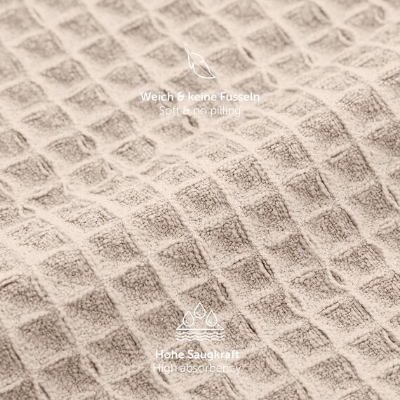 Moosfor Microfasertücher, 6er-Set, Saugfähige Fusselfrei Küchentücher Spültücher für Küche Dicke Barista Tuch Geschirrtücher Lappen, 30 x 30 cm, Beige