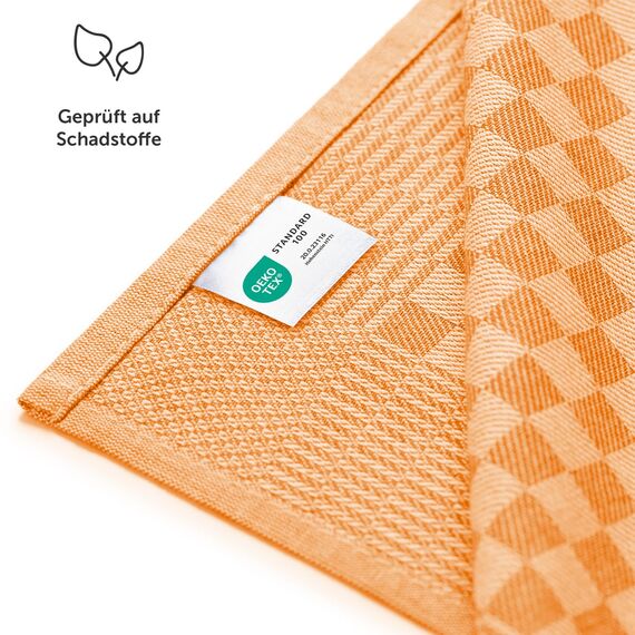 Blumtal Geschirrtücher Baumwolle 50x70 cm im 10er Set - Oeko-TEX zertifizierte Küchentücher - extrem saugstarke Geschirrhandtücher - Küchenhandtücher waschbar 95 °C - Geschirrtuch Orange
