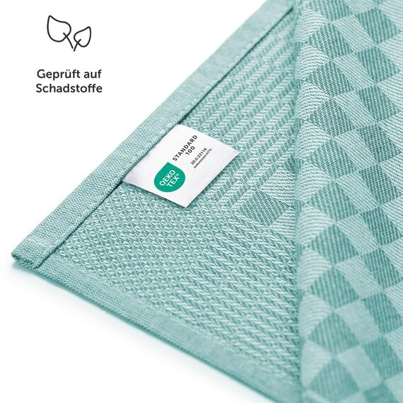 Blumtal Geschirrtücher Baumwolle 50x70 cm im 5er Set - Oeko-TEX zertifizierte Küchentücher - extrem saugstarke Geschirrhandtücher - Küchenhandtücher waschbar 95 °C - Geschirrtuch Grün Mint