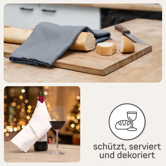 Bellphany 4er Set Premium Geschirrtücher schwarz - Küchentücher aus 100% Baumwolle, Oeko-TEX® zertifizierte Geschirrhandtücher, 45x60cm, schwarz einfarbig