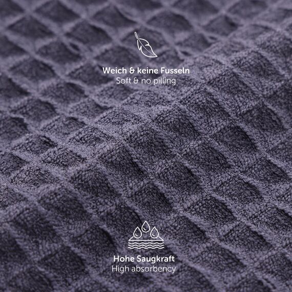 Moosfor Microfasertücher, 6er-Set, Saugfähige Fusselfrei Küchentücher Spültücher für Küche Dicke Barista Tuch Geschirrtücher Lappen, 30 x 30 cm, Dunkelgrau