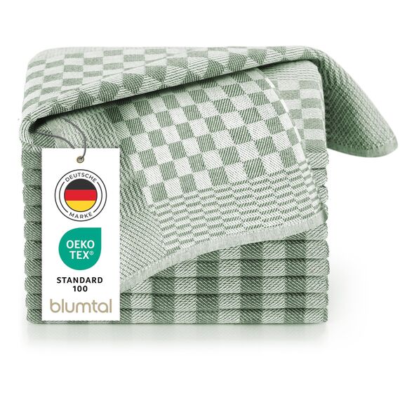 Blumtal Geschirrtücher Baumwolle 50x70 cm im 20er Set - Oeko-TEX zertifizierte Küchentücher - extrem saugstarke Geschirrhandtücher - Küchenhandtücher waschbar 95 °C - Geschirrtuch Garden Green