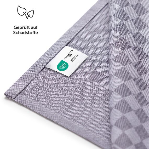 Blumtal 20er Set Premium Geschirrhandtücher Blau Kariert - Hochwertiges Handtücher Set 100% Baumwolle - Küchenhandtücher 50x70 cm - Oeko-TEX® Zertifiziert Geschirrtücher Baumwolle