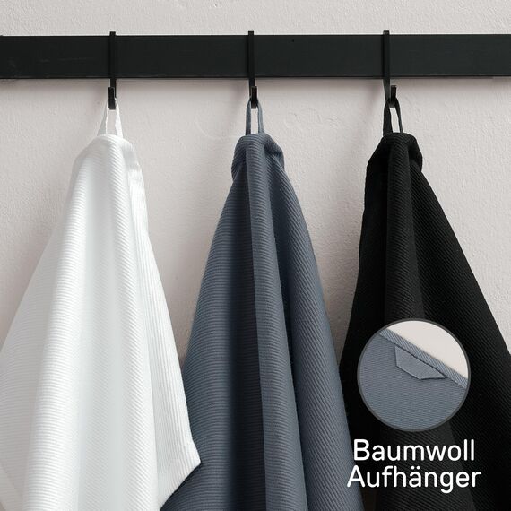 Bellphany 4er Set Premium Geschirrtücher schwarz - Küchentücher aus 100% Baumwolle, Oeko-TEX® zertifizierte Geschirrhandtücher, 45x60cm, schwarz einfarbig
