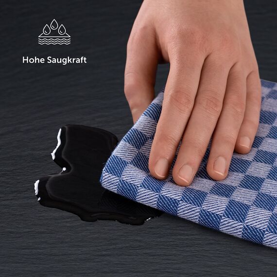 Blumtal Geschirrtücher Baumwolle 50x70 cm im 20er Set - Oeko-TEX zertifizierte Küchentücher - extrem saugstarke Geschirrhandtücher - Kitchen Towels waschbar bis 95 °C - Geschirrtücher Grau-Weiß Karo