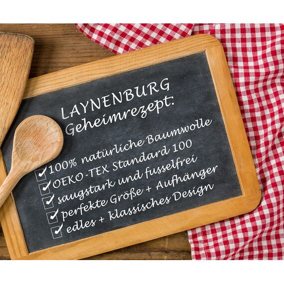 LAYNENBURG 10er-Set Premium Geschirrtücher kariert - 100% Baumwolle - 45x65 cm & Aufhänger - Oeko TEX Standard 100 - Küchentücher fusselfrei & modern - Vintage Küchenhandtücher (Anthrazit)