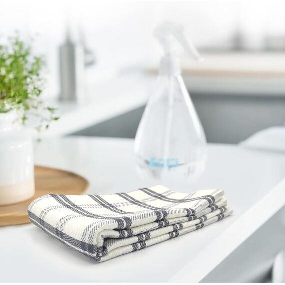 LivinEase Geschirrtücher - Küchentücher aus 100% Baumwolle - 5er-Pack Saugfähiges Set 70 x 50 cm, Grau