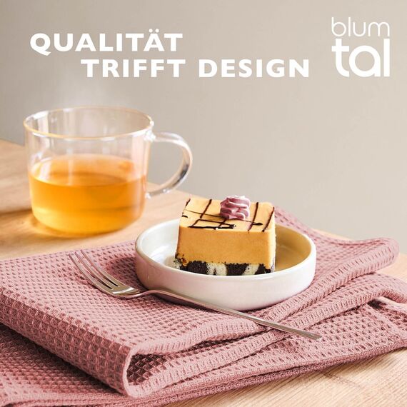 Blumtal® Geschirrtücher 30x30 cm im 6er Set - Geschirrtücher Baumwolle 100% - Küchentücher bei 60 °C waschbar - Küchentuch - Putzlappen Baumwolle - Spüllappen waschbar - Abtrockentücher Küche in blau