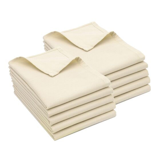 ZOLLNER 10er Set Geschirrtücher Baumwolle in 50x70 cm - super saugstarke und robuste Küchentücher - waschbar bis 60°C – in beige - Gastronomiequalität - Oeko Tex® Zertifiziert