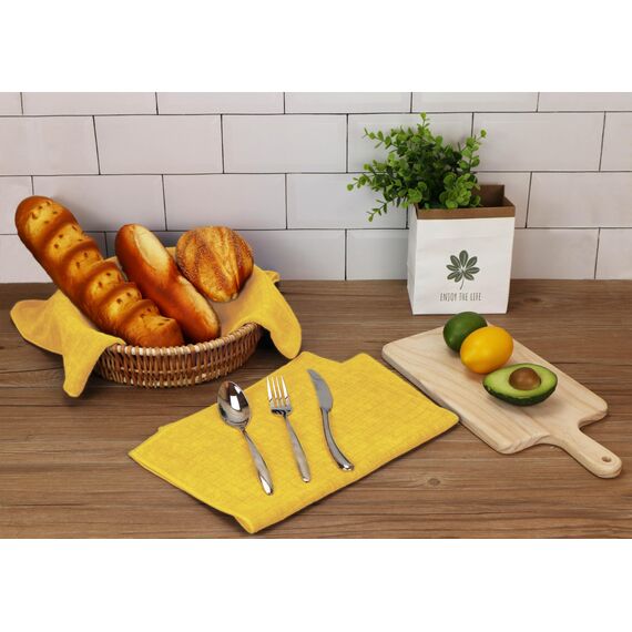 gryeer 8er-Set Microfaser Geschirrtücher, weiche, super saugfähige und fussel freie Küchentücher, 45 x 65 cm (Gelb)