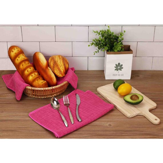 gryeer 8er-Set Microfaser Geschirrtücher, weiche, super saugfähige und fussel freie Küchentücher, 45 x 65 cm (Rot)