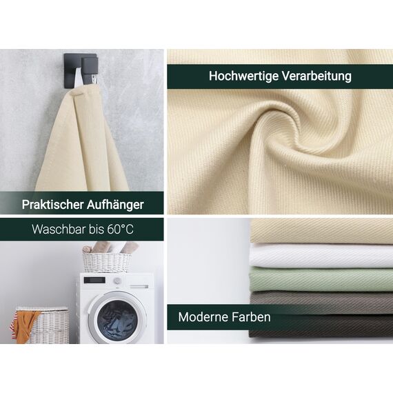 ZOLLNER 5er Set Geschirrtücher Baumwolle in 50x70 cm - super saugstarke und robuste Küchentücher - waschbar bis 60°C – in beige - Gastronomiequalität - Oeko Tex® Zertifiziert