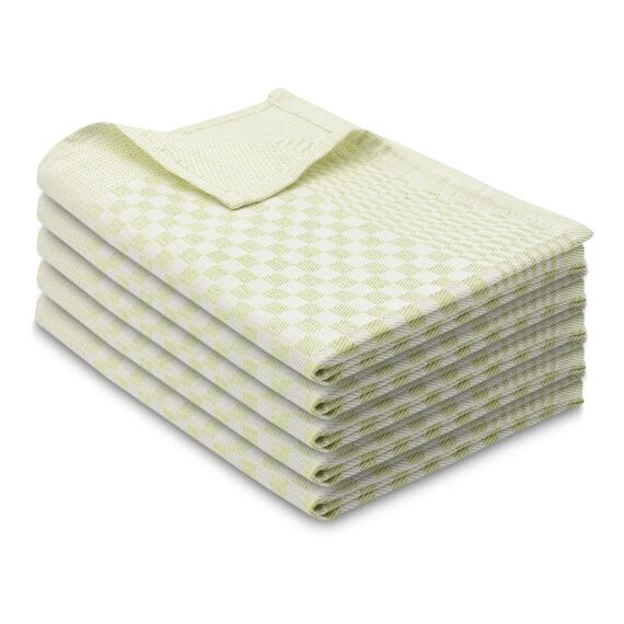 ZOLLNER 5er Set Geschirrtücher Baumwolle in 46x70 cm - super saugstarke und robuste Küchentücher – waschbar bis 60°C – in grün kariert - Gastronomiequalität - Oeko Tex® Zertifiziert