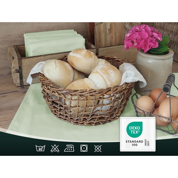 ZOLLNER 5er Set Geschirrtücher Baumwolle in 50x70 cm - super saugstarke und robuste Küchentücher - waschbar bis 60°C – in lindgrün - Gastronomiequalität - Oeko Tex® Zertifiziert