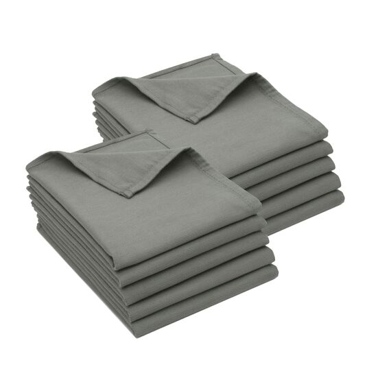 ZOLLNER 10er Set Geschirrtücher Baumwolle in 50x70 cm - super saugstarke und robuste Küchentücher - waschbar bis 60°C – in anthrazit - Gastronomiequalität - Oeko Tex® Zertifiziert