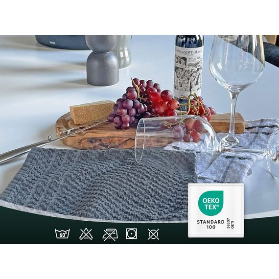 ZOLLNER 10er Set Geschirrtücher Baumwolle in 45x60 cm - saugstarke und langlebige Küchentücher - waschbar bis 60°C – in weiß und grau - Gastronomiequalität - Oeko Tex® Zertifiziert