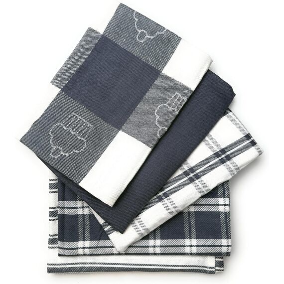 LivinEase Geschirrtücher - Küchentücher aus 100% Baumwolle - 5er-Pack Saugfähiges Set 70 x 50 cm, Grau