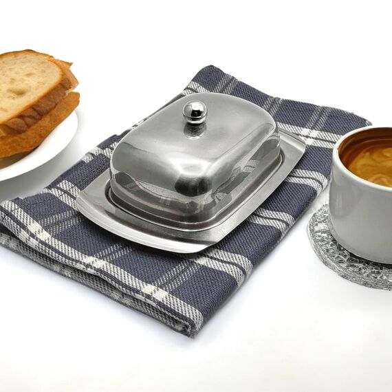 LivinEase Geschirrtücher - Küchentücher aus 100% Baumwolle - 5er-Pack Saugfähiges Set 70 x 50 cm, Grau