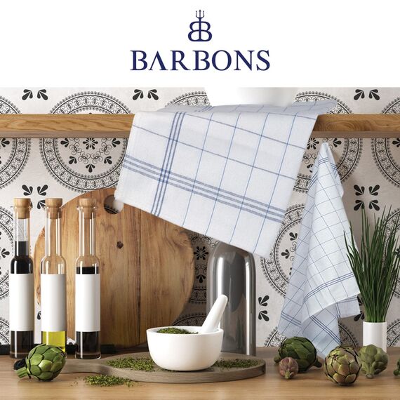 BARBONS Geschirrtücher 10er Set - Baumwolle 50x70 cm - Oeko-TEX Zertifiziert - Trockentücher Küchenhandtücher Küchentücher Geschirrhandtücher Blau