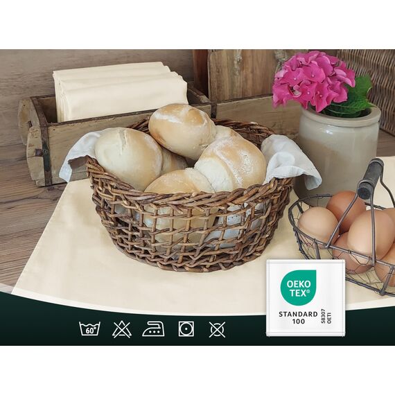 ZOLLNER 10er Set Geschirrtücher Baumwolle in 50x70 cm - super saugstarke und robuste Küchentücher - waschbar bis 60°C – in beige - Gastronomiequalität - Oeko Tex® Zertifiziert