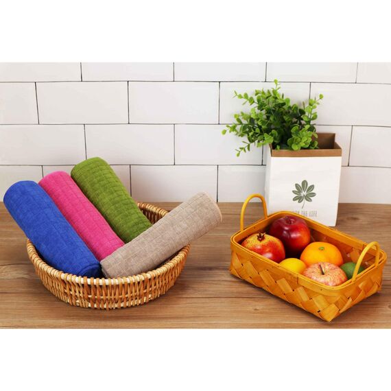 gryeer 8er-Set Microfaser Geschirrtücher, weiche, super saugfähige und fussel freie Küchentücher, 45 x 65 cm (Khaki)